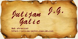 Julijan Galić vizit kartica